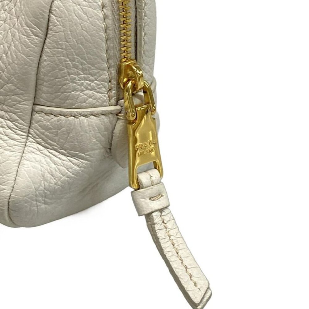 Prada Pouch Light Gray Leather - image 6